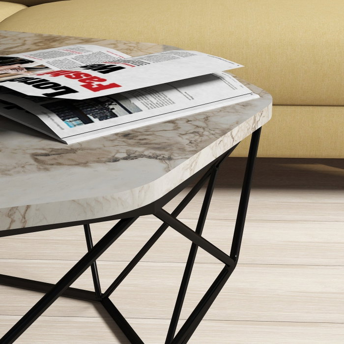 Hanah Home Mesa de centro Diamond - White Marble Hanah Home Mesa de centro Diamond - White Marble
